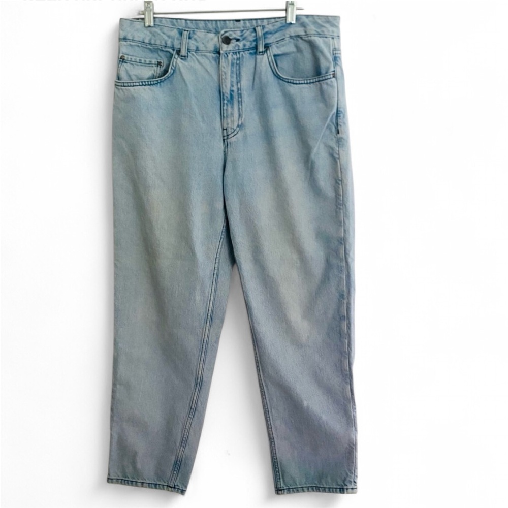TOPSHOP LIGHT WASH HIGH WAIST BAGGY MOM JEANS SIZE 10 BOHO CASUAL